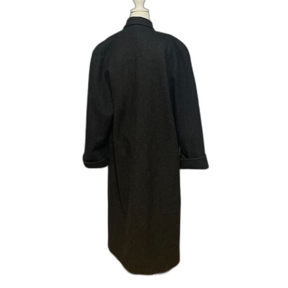 Vintage Jofeld Forstmann Wool Blend Coat Size 16 Long Black 80s Classic - Picture 10 of 16